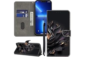 GLANDOTU Lederhülle für Samsung Galaxy A55 5G Hülle, Kartensteckplätzen Muster Flip Motive Wallet Handyhülle Tasche Case Schutzhülle Kompatibel mit Samsung A55 5G Hülle - Violetter Lotus