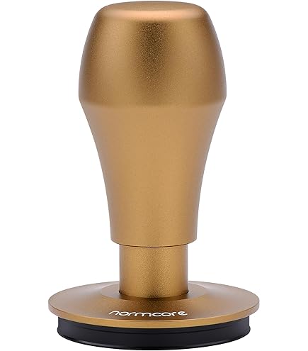 Normcore Coffee Tamper 53.3mm - Pressure Regulating - Barista Stamp with 15lb / 25lb / 30lbs Pressing Force - Aluminium Handle Mat (Tamper-Base Rib, Diameter 53.3mm