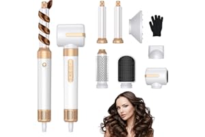 Anluomafuy 7 en 1 Cepillo Secador de Pelo Air Styler, Cepillo de Aire Caliente con Rizador Automático, Cepillo Alisador Pelo, Rizador de Pelo, Moldeador Pelo Voluminizador para Rizador Alisar Volumen