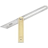 Alyco - 300 mm Stainless Steel False Carpenter Square Angle Measuring Tool with Reinforced Aluminium Handle, Metric Scale Mar