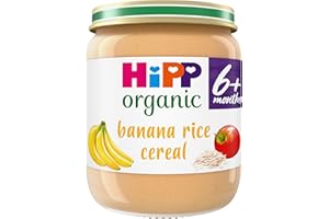 HiPP Organic Banana Rice Cereal Baby Food Jar 6+ Months 125g (Pack of 6)