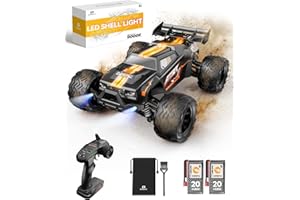 DEERC Auto telecomandata 1:14, 4WD RC Car 40 km/h con luce LED, 2 batterie 40 minuti di autonomia, telecomando da 2,4 gHz, giocattolo per adulti e bambini (9000E)…