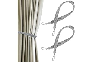 CIJIAINIENG 1 Pair Hand Knitting Curtain Tie Backs, Braided Ropes Tie Backs, Simplicity Style Knitted Curtain Accessories, Home Drapes Decorative Office Hotel Window Curtain Decor
