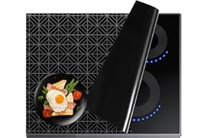 LIFEDYLUK Copri Piano Cottura a Induzione 62x53 cm, Copertura del Piano Cottura Elettrico, Tappetini per Piani Cottura a Induzione, Tappetino Protezione per Stufa in Vetro Antiscivolo