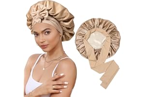 YueJieSelected Seidenhaube zum Schlafen Lange Haare,Silk Bonnet Sleep Cap,Schlafhaube Seide,Satin Haarhaube für Die Nacht,Schlafhaube Haare Schützen CapSeidenhaube zum Schlafen (1 leichtes Pulver)