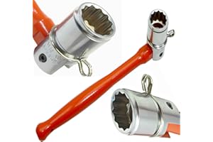 Mekanik 7/16" Whitworth Scaffold Spanner 21mm Bi-Hex Box Poka Plumb Handle Hi Viz Orange