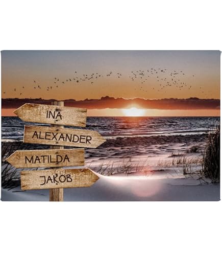 Waldwegweiser - Personalisierbares Leinwandbild