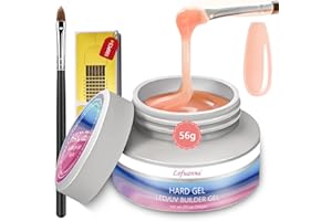 Lofuanna Builder Gel Bottle Set 56g Building Gel LED/Gel UV per Unghie in Gel e Gel Artificiale Duro Nail Art Set Building Gel Set Gel Adesivo con 100 modelli di modellazione e 1 pennello per unghie
