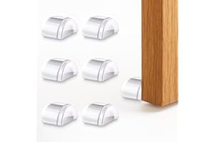 CONFIPEX Topes para Puertas Suelo | Tope de Puerta para Suelo Autoadhesivo | Amortiguador Antigolpes para Puertas de Madera, Metal o Vidrio | Pack de 6 Topes Tranparentes