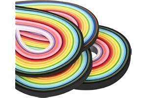 YURROAD Quilling Paper Set, 4 Size Paper Quilling Strips with 3mm/5mm/7mm/10mm x 54cm Length, 720 Strips, 36 Colors, Quilling Set for Beginner Adults DIY Quilling Artworks Crafts Gifts (4 Packs)