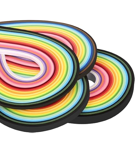 Qcraft Bandes de Papier Docilling Quilling, Pastel, 1/8 x 21 po, 3 mm, 100 pièces