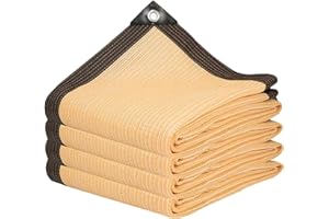 ZOZIJIU Voile d'ombrage beige - Tissu d'ombrage - Filet de protection solaire d'extérieur pour jardin, serre, pergola, arrière-cour, terrasse, plantes à fleurs