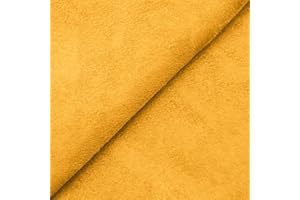 DESHOME Alessia 10 metri - Tessuto al metro scamosciato in Microfibra Idrorepellente Stoffa per tappezzeria divani, cuscini, complementi d'arredo (Giallo)
