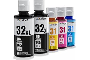 Osinkjet 31 32xl Encre Multipack Compatible avec HP Smart Tank 5105 5106 570 7305 7306 7005 7006 7605 655 455 555 559 Imprimante, 32 XL Encre(2BK CM Y)