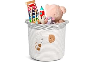 GIGMETA Cestini Portaoggetti Bambini, Cesta Di Stoccaggio In Corda Di Cotone Intrecciato Per Bambini, Cesti Per Coperte Per Il Soggiorno, Cesta Contenitore Cesti Per Giocattoli