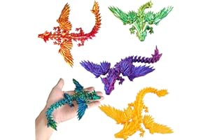 SZSMW 5 pezzi Drago Giocattolo - Drago Stampato - Articolato - Adatto per Decorare Qualsiasi Spazio, Aggiungendo un Tocco di Colore In Ufficio, Soggiorno O Camera da Letto
