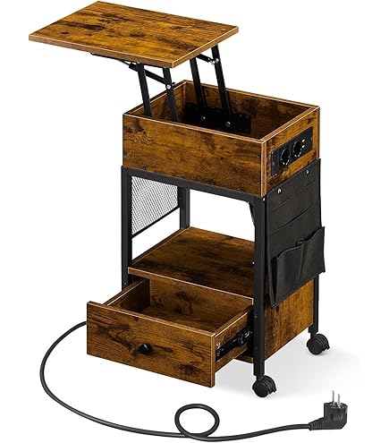 Nachttisch Mit Ladestation - Beistelltisch Mit USB & Steckdosen