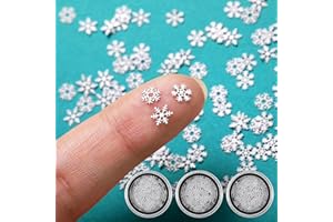 LUYANFX 270 Piezas Mini Copos de Nieve de Navidad, Pequeño Copos de Nieve Decoraciones,Mini Copos de Nieve Metal para Decoraciones de Navideñas Manualidades Decoración de fiesta de invierno (Blancos)
