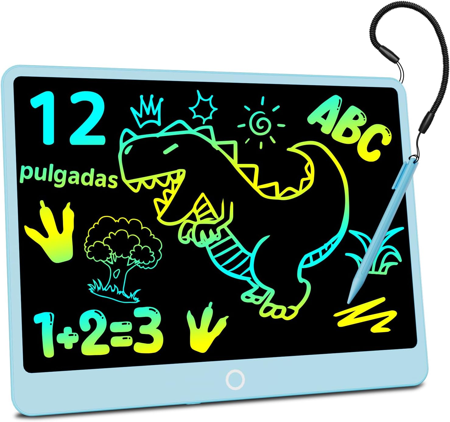 12 Pulgadas Edición Mejorada Tableta de Escritura LCD, Electight Tablero de Dibujo Electrónico Color para Niños con Borrable y Bloqueo, Reutilizable para Hogar, Escuela, Oficina (Azul)