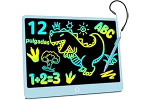 12 Pulgadas Edición Mejorada Tableta de Escritura LCD, Electight Tablero de Dibujo Electrónico Color para Niños con Borrable y Bloqueo, Reutilizable para Hogar, Escuela, Oficina (Azul)