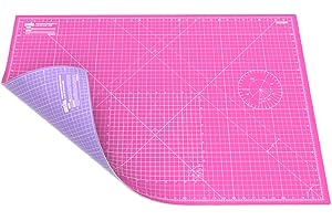 ANSIO A1 Tapis de découpe double face autocicatrisant 5 couches unités métriques et impériales 34 pouces x 22.5 pouces / (89 x 59 cm) - Rose/Lavande