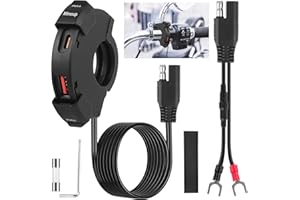 Mineup Gniazdo USB do motocykla, ładowarka samochodowa szybkie ładowanie 18 W USB-A i 30 W PD typ C, gniazdo zasilania do 12V / 24V Marine Motorcycle Camper