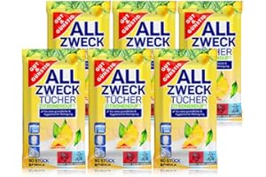 Gut & Günstig Moist Cleaning Wipes in Dispenser Packaging 480 Pieces - Pack of 6 for Thorough and Hygienic Cleaning (Contents 6 x 80 Pieces)