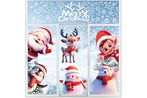 DERAYEE Stickers Décoration Fenêtre Electrostatique Coloré 8PCS,Autocollant Noël Fenêtre,Ensemble Stickers Fenêtre Electrostatiques,Décoration Vitre Noel
