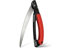 FLORA GUARD 10 Inch Folding Pruning Saw - Hand Garden Saw for Trees with Non-Slip Handles and Safey Lock, Sturdy and Lightweight