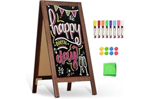 DOLLAR BOSS Pizarra de tiza magnética, 48 x 100 cm, doble cara, pizarra de pie para el borde de la carretera al aire libre