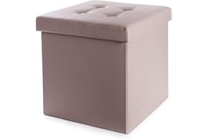 Lovely Home Pouf Contenitore Big Big Ecopelle 50x50x50 cm. (Tortora)