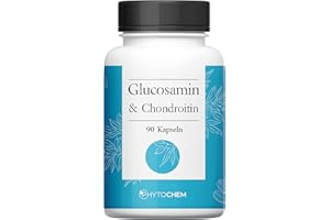 Phytochem Glucosamin und Chondroitin 90 Kapseln, hochdosiert, 2700 mg pro Tagesdosis, ohne Zusatzstoffe und laborgeprüft
