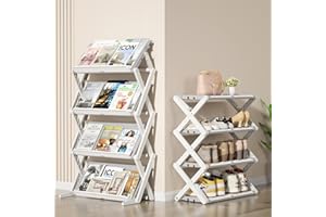 ‎HAIXIN HAIXIN Schuhregal 4 Ebenen, Schuhschrank Schuhablage faltbar, Schuhständer mit 2 Formen, Schuhaufbewahrung Platzsparend Zeitungsständer Shoe Rack Regal für Schlafzimmer, Eingang, Wohnzimmer, Küche
