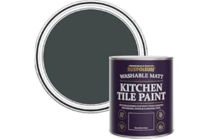 Rust-Oleum Black water resistant Kitchen Tile Paint in Matt Finish - Black Sand 750ml