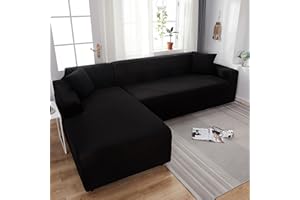 LHKXKKXX Sofabezug 2/1/3/4 Sitzer, Universal Couchbezug, Schwarz, 2 Seater