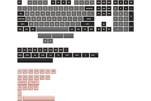 ‎AKKO Akko Keycaps für Gaming Tastatur, ASA-Low Profile, PBT Double-Shot, Langlebig, Hoher Kontrast, Vollständig Tastenkappen Set für DIY Keyboard/Barebones Tastatur (Schwarz & Rosa, 155 Tasten)