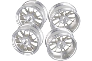 Mxfans 4PCS RC Silver Y-shape Wheel Rim Aluminum Alloy Dia 52mm Fits for 1/10 On-road Car & Drift Car
