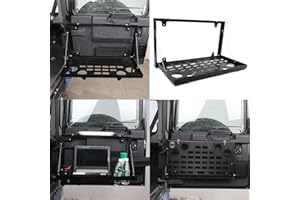 JONKOKO Tavolo pieghevole per porta posteriore dell'auto in lega di alluminio Tavolo portaoggetti per portellone posteriore per LR Defender 90 110 2004-2019 Accessori per organizzatori portellone