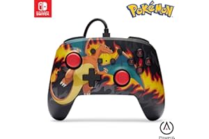 PowerA Manette Filaire améliorée pour Nintendo Switch, modèle Switch OLED et Switch Lite, Accessoire de Jeu, Manette de Jeu, Manette Filaire, sous Licence Officielle -Pokemon; Charizard Firestorm