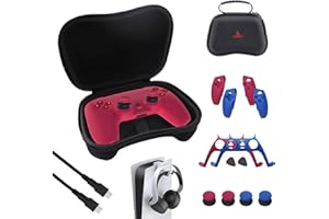 NexiGo Kit de accesorios para PS5, 13 en 1 Playstation 5 funda de transporte, accesorios de almacenamiento de juegos, controladores duales separados PS5 cubierta de silicona, carcasa de ajuste (negro)