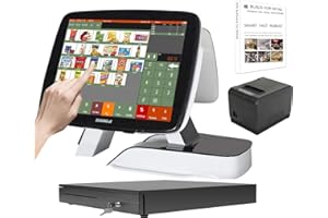 ZHONGJI Cash Register for Business Supermarket,Grocery,Convenience,Retail Windows POS System with Touch Screen Monitor,Customer Display,Scanner,Cash Box,Receipt Printer SET05