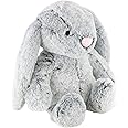 The Magic Toy Shop Grey Plush Rabbit Bunny Teddy 25cm - Super Soft Cuddly Toy - Seated Stuffed Animal, Suitable from Birth - Great Gift for Kids & Adults for All Occasions