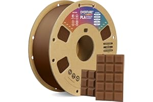 OVERTURE Filamento PLA 1.75mm, 1kg Bobina(2.2lbs), Precisione Dimensionale +/- 0.02 mm, per Stampante 3D (Cioccolato)