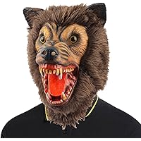 CreepyParty Grauer Werwolf Maske Grusel Latex Vollkopf Masken