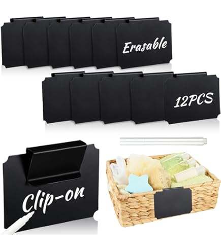 50 Pcs Pink Basket Labels Clip On - Removable PVC Bin Tags For Organization 3.5x2.5 Inch