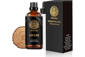 APHROSMILE Aromatherapie-Hinoki-Öl für Lufterfrischer, 100ml 100% reines Hinoki-Öl für Diffuser, 3,3 Unzen Aromatherapie-Hinoki-Öl für die Kerzenherstellung, 100% reines Hinoki-Öl für Ölbrenner
