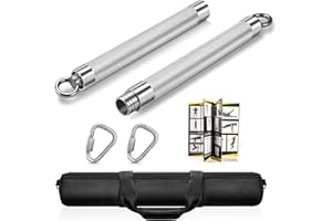 DASKING Drążek do fitnessu, taśmy oporowe, odłączany bar, taśmy do ćwiczeń, drążek do fitnessu, srebrny (maksymalna nośność 100 kg), do treningu siłowego, treningu fitness