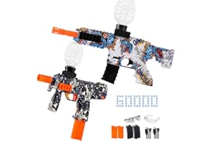 HYNXM 2 Pieces Gel Ball Blaster Toys - Eco-Friendly Orby Gun with 4 Rechargeable Battery, 3 Round Hopper, 2 Goggles, 60000+Eco-Friendly Toy Ball, Sports Toys Ages 14 & Up (dinosaur + astronaut)