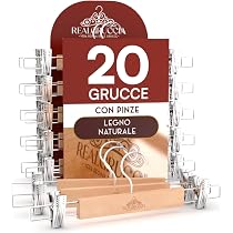 AMKUFO Confezione da 8 grucce in legno a spalla larga, con barra antiscivolo per pantaloni, resistenti, con finitura liscia, gancio girevole a 360°, per maglioni, giacche, camicie, noce