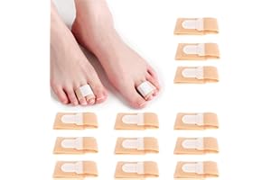 UBRAVE Hammer Toe Straightener, 12Pcs Toe Straighteners Reusable, Hammer Toe Splints, Toe Cushioned Bandages Warp for Correcting Hammer Toes, Broken Toes, Crooked Toes & Overlapping Toes, Size L